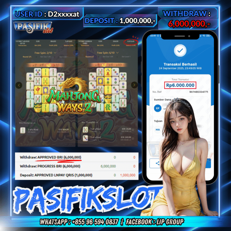 PASIFIKSLOT JACKPOT MAHJONG WAYS 2 Rp.6,000,000,- LUNAS!
