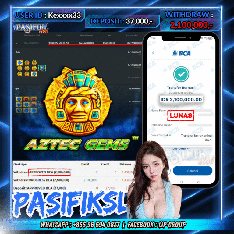 PASIFIKSLOT JACKPOT AZTEC GEMS Rp.2,100,000,- LUNAS!