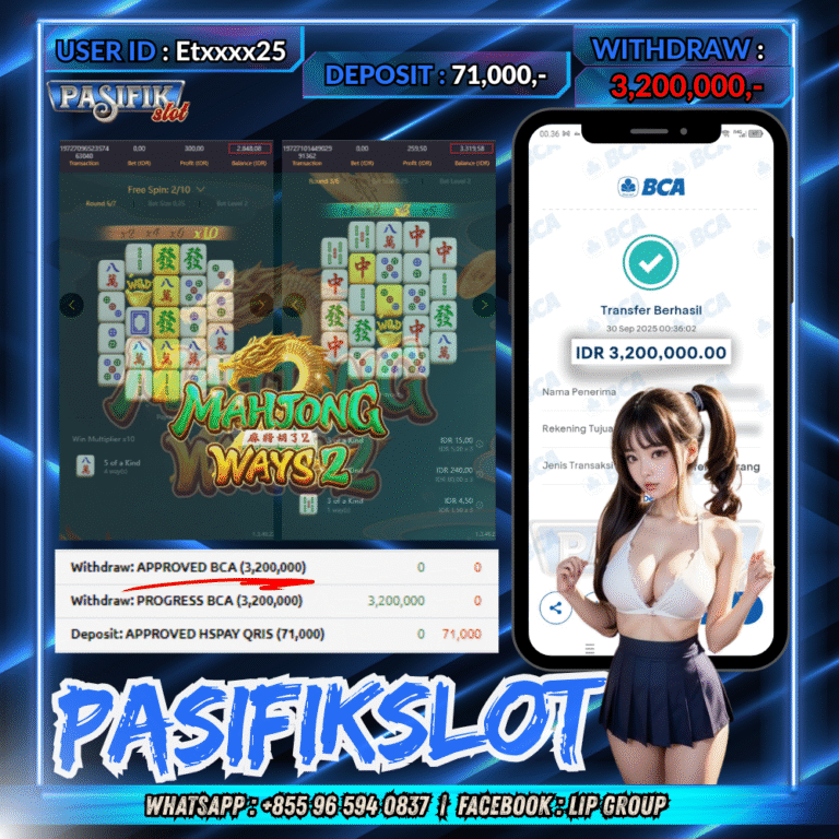 PASIFIKSLOT JACKPOT MAHJONG WAYS 2 Rp.3,200,000,- LUNAS!