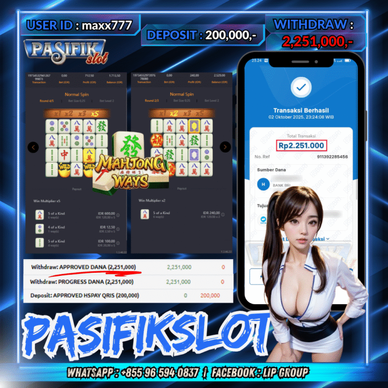 PASIFIKSLOT JACKPOT MAHJONG WAYS Rp.2,251,000,- LUNAS!