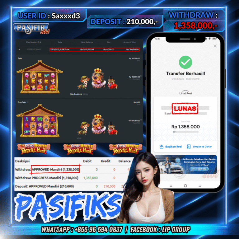PASIFIKSLOT JACKPOT THE DOG HOUSE – ROYAL HUNT Rp.1,358,000,- LUNAS!