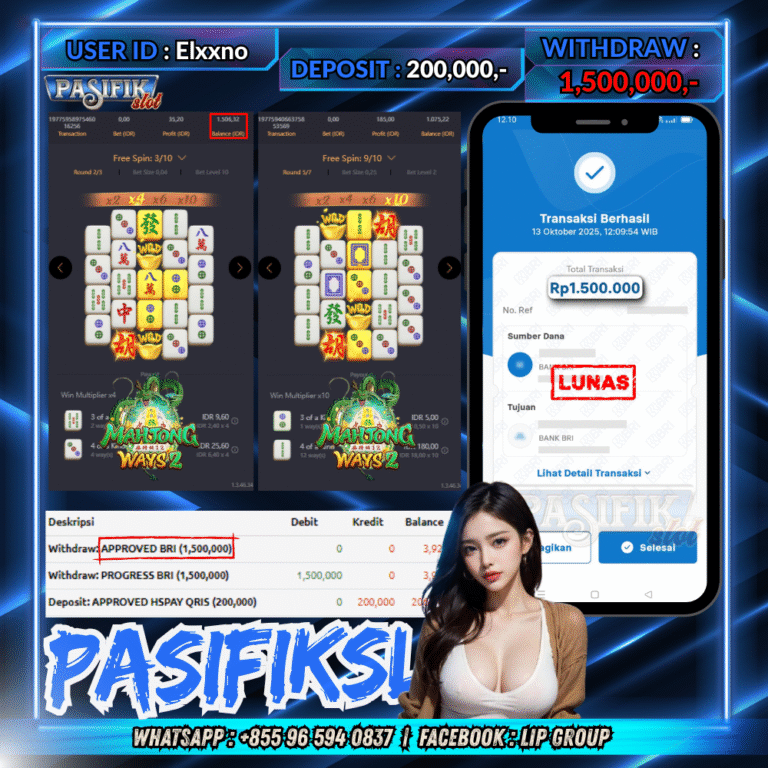 PASIFIKSLOT JACKPOT MAHJONG WAYS 2 Rp.1,500,000,- LUNAS!