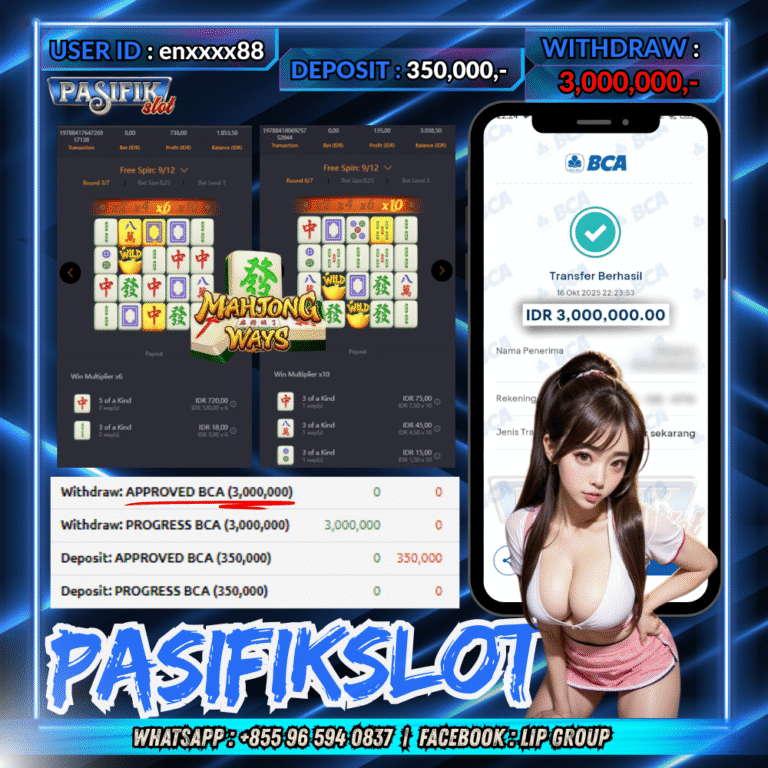 PASIFIKSLOT JACKPOT MAHJONG WAYS Rp.3,000,000,- LUNAS!