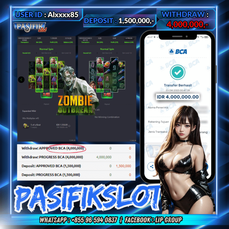 PASIFIKSLOT JACKPOT ZOMBIE OUTBREAK Rp.4,000,000,- LUNAS!
