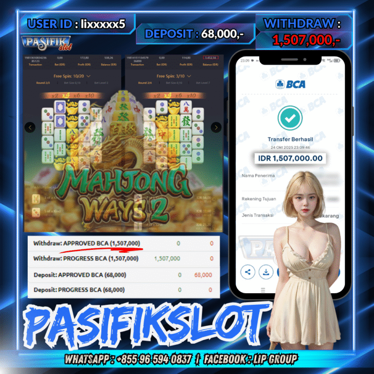 PASIFIKSLOT JACKPOT MAHJONG WAYS 2 Rp.1,507,000,- LUNAS!