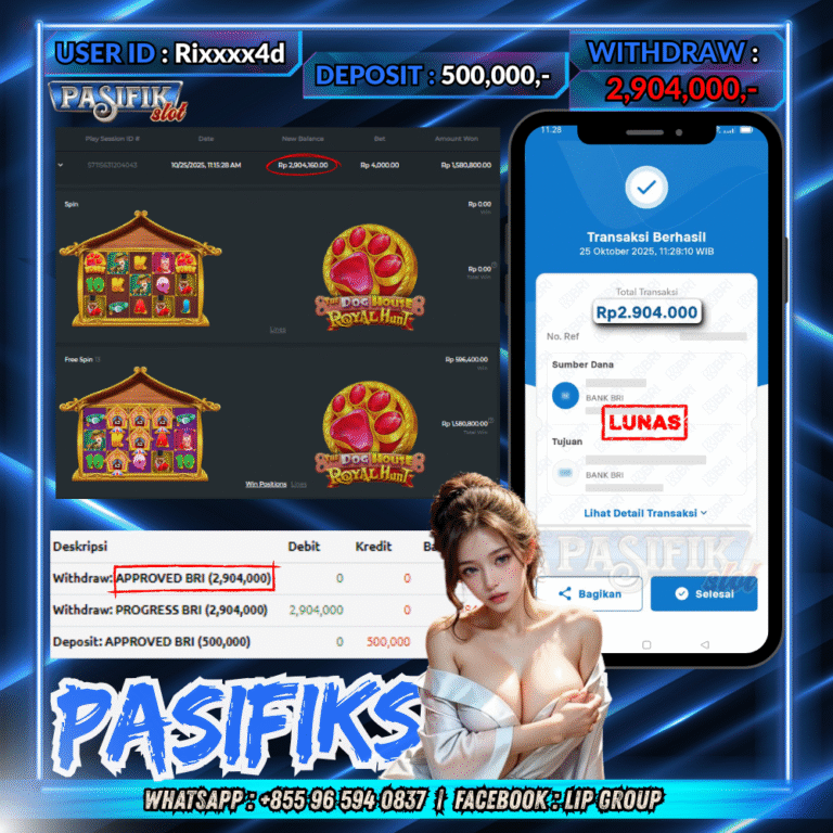 PASIFIKSLOT JACKPOT THE DOG HOUSE – ROYAL HUNT Rp.2,904,000,- LUNAS!