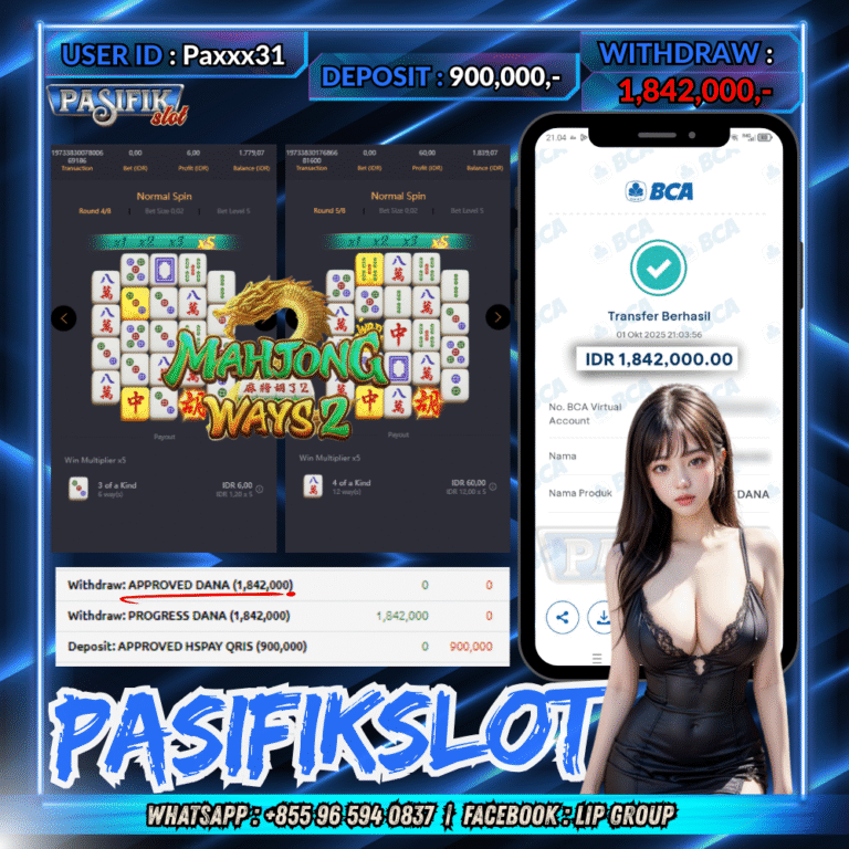 PASIFIKSLOT JACKPOT MAHJONG 2 WAYS Rp.1,842,000,- LUNAS!