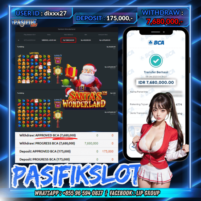 PASIFIKSLOT JACKPOT SANTAS’S WONDERLAND Rp.7,680,000,- LUNAS!