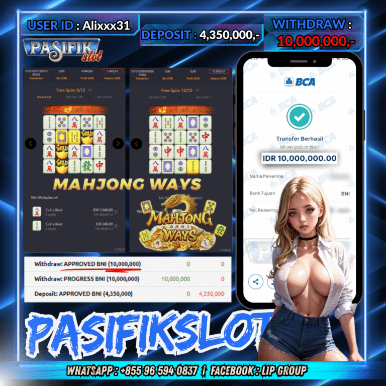 PASIFIKSLOT JACKPOT MAHJONG WAYS Rp.10,000,000,- LUNAS!
