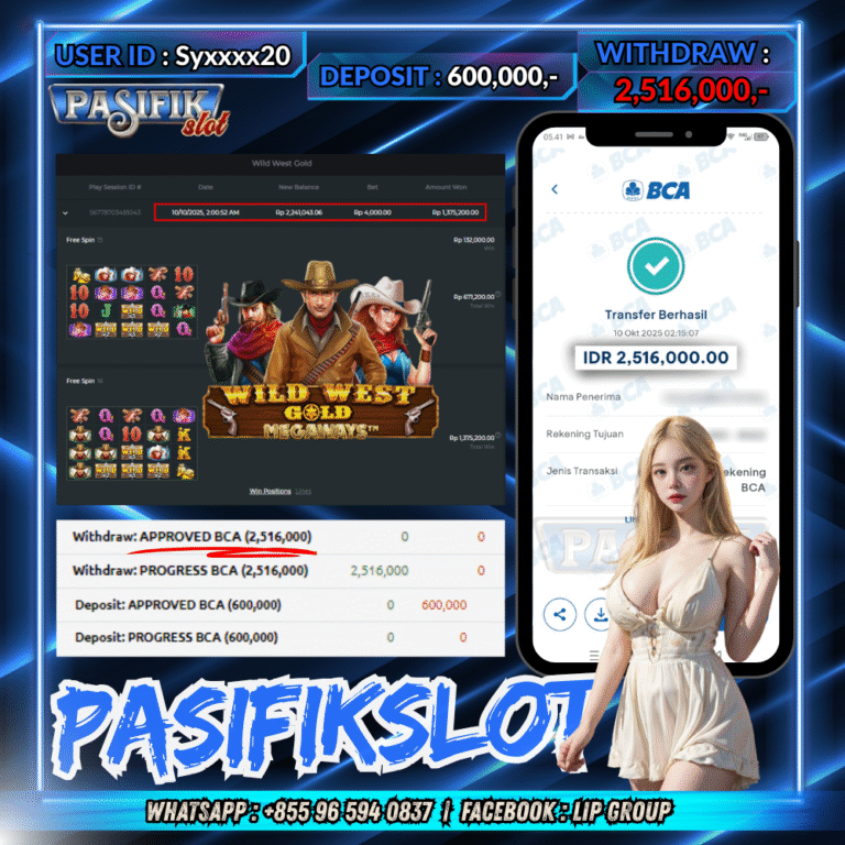 PASIFIKSLOT JACKPOT WILD WEST GOLD Rp.2,516,000,- LUNAS!