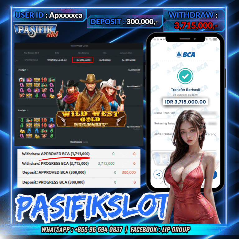 PASIFIKSLOT JACKPOT WILD WEST GOLD Rp.3,715,000,- LUNAS!