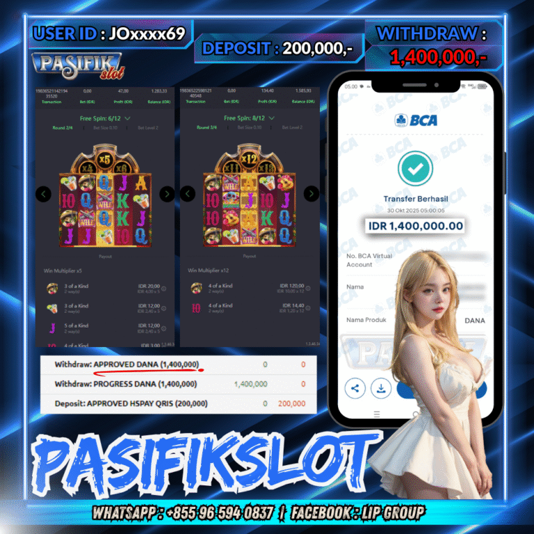 PASIFIKSLOT JACKPOT WILD BANDITO Rp.1,400,000,- LUNAS!