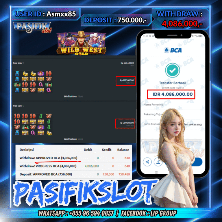 PASIFIKSLOT JACKPOT WILD WEST GOLD  Rp.4,086,000,- LUNAS!