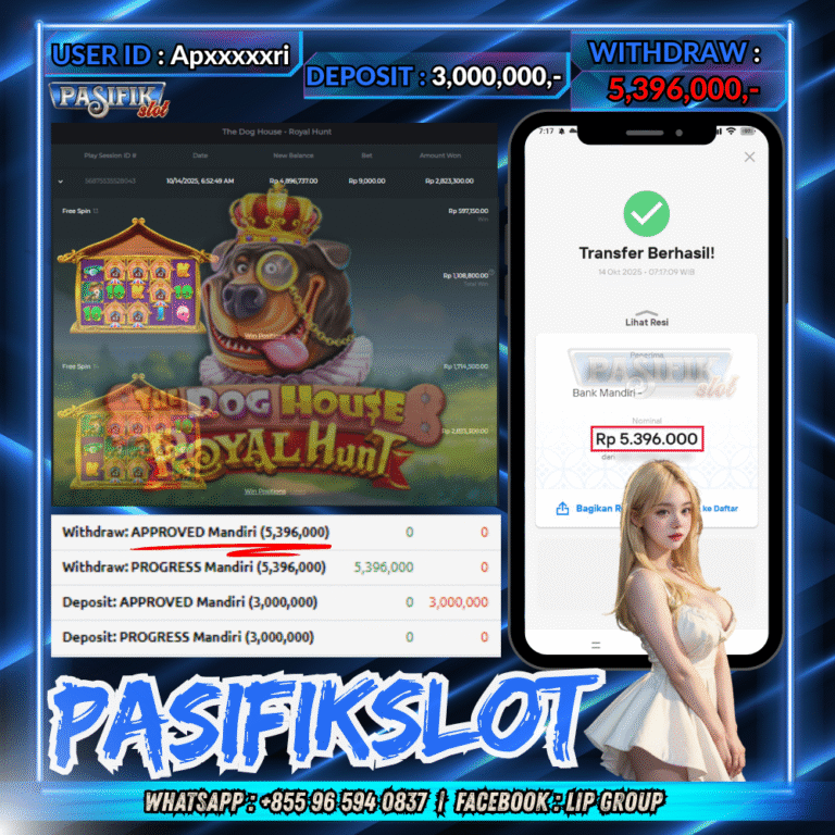 PASIFIKSLOT JACKPOT THE DOG HOUSE – ROYAL HUNT Rp.5,396,000,- LUNAS!