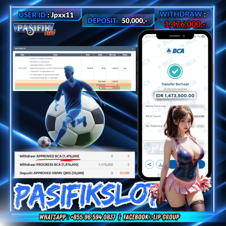 PASIFIKSLOT JACKPOT MIX PARLAY Rp.1,476,000,- LUNAS!