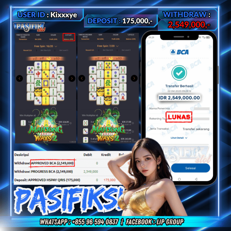 PASIFIKSLOT JACKPOT MAHJONG WAYS 2 Rp.2,549,000,- LUNAS!