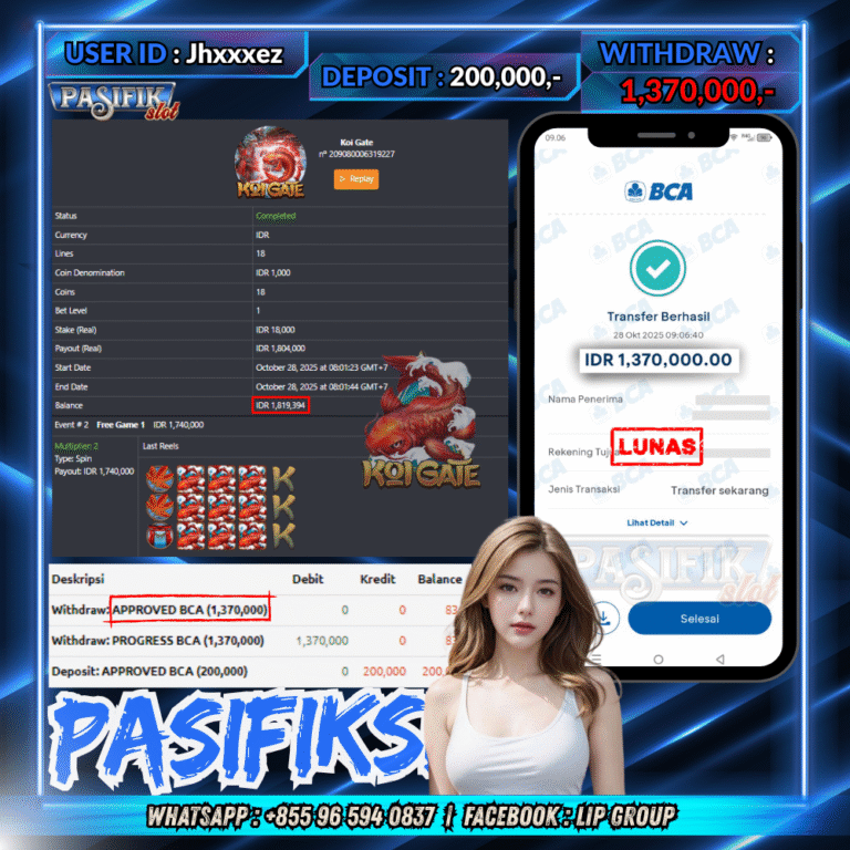 PASIFIKSLOT JACKPOT WILD WEST GOLD Rp.1,370,000,- LUNAS!