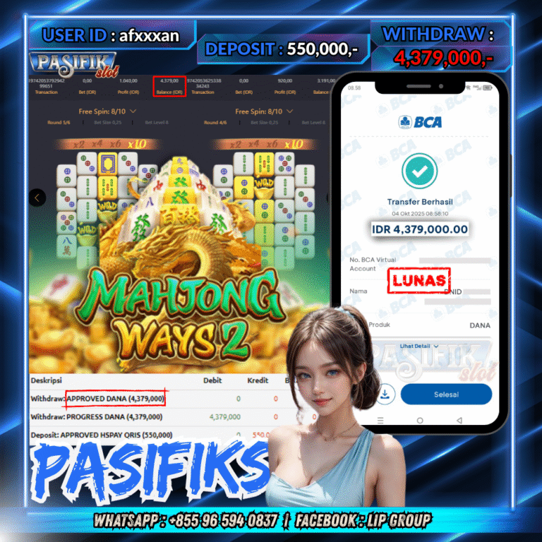 PASIFIKSLOT JACKPOT MAHJONG WAYS 2 Rp.4,379,000,- LUNAS!