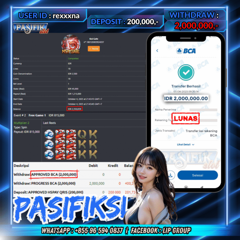 PASIFIKSLOT JACKPOT KOI GATE Rp.2,000,000,- LUNAS!