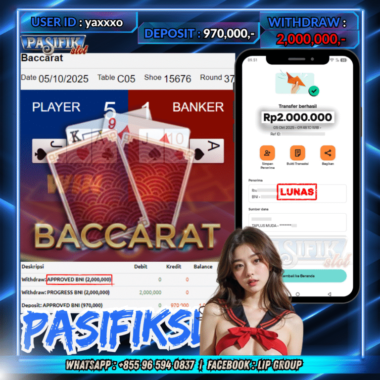PASIFIKSLOT JACKPOT BACCARAT CLASSIC Rp.2,000,000,- LUNAS!