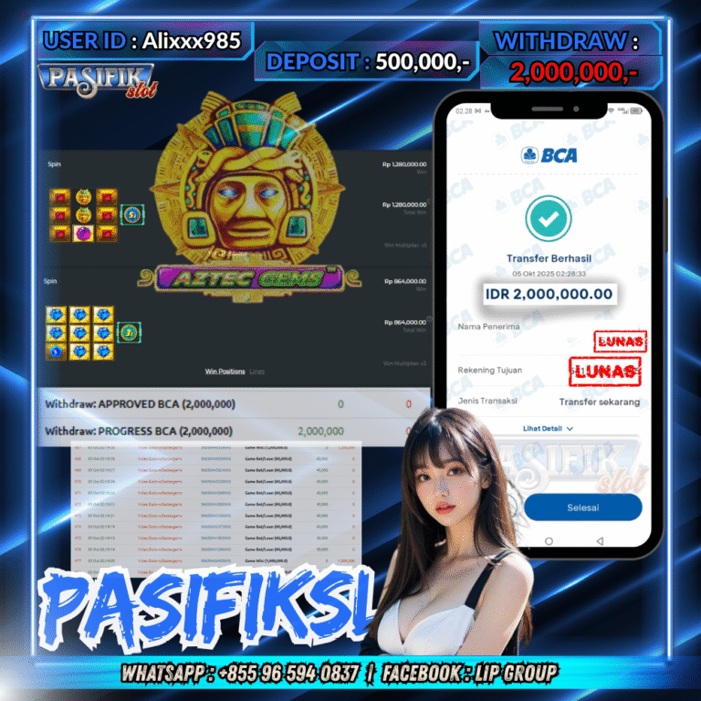 PASIFIKSLOT JACKPOT AZTEC GEMS Rp.2,000,000,- LUNAS!