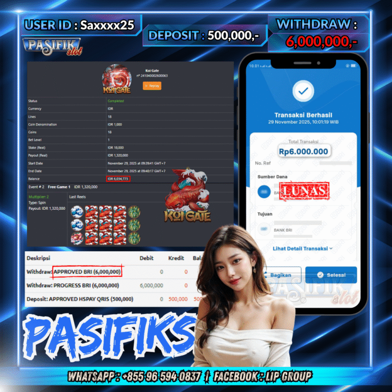 PASIFIKSLOT JACKPOT HABANERO KOI GATE Rp.6,000,000,- LUNAS!