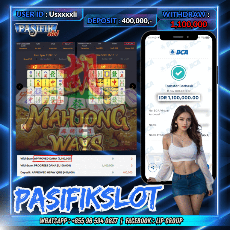 PASIFIKSLOT JACKPOT MAHJONG WAYS Rp.1,100,000,- LUNAS!