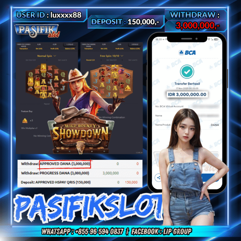 PASIFIKSLOT JACKPOT WILD BOUNTY SHOWDOWN Rp.3,000,000,- LUNAS!
