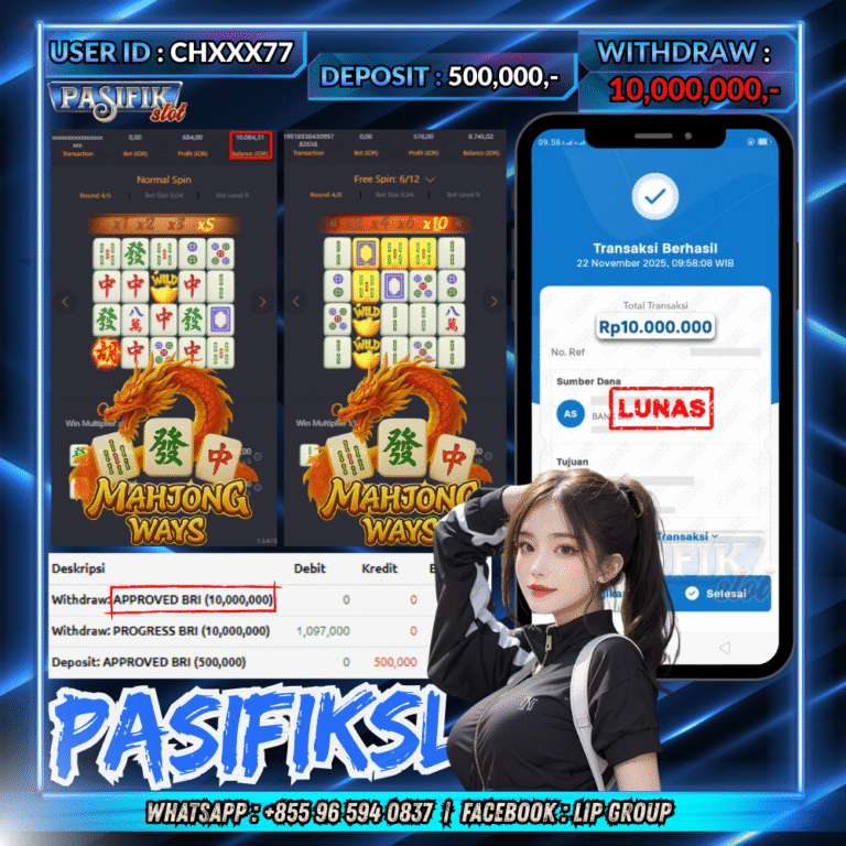 PASIFIKSLOT JACKPOT MAHJONG WAYS Rp.10,000,000,- LUNAS!