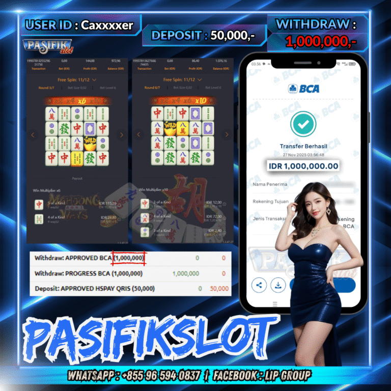 PASIFIKSLOT JACKPOT MAHJONG WAYS Rp.1,000,000,- LUNAS!