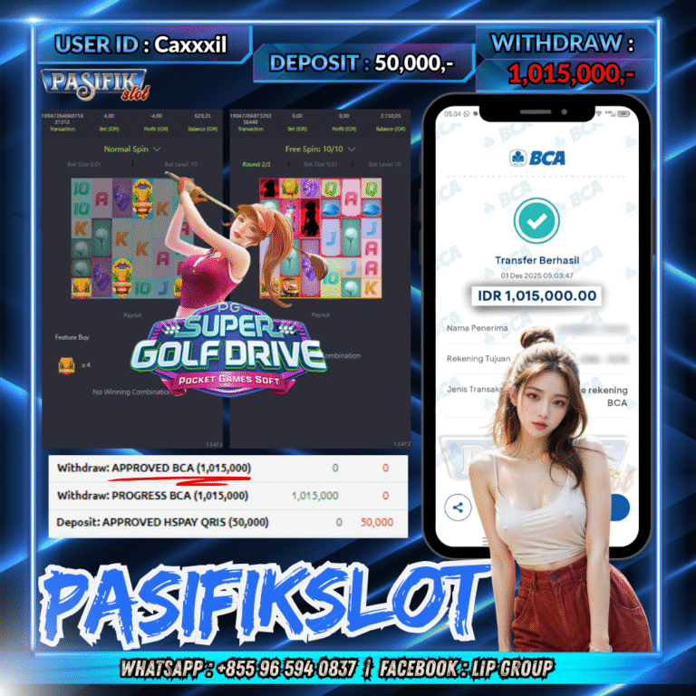 PASIFIKSLOT JACKPOT SUPER GOLF DRIVE Rp.,1,015,000,- LUNAS!