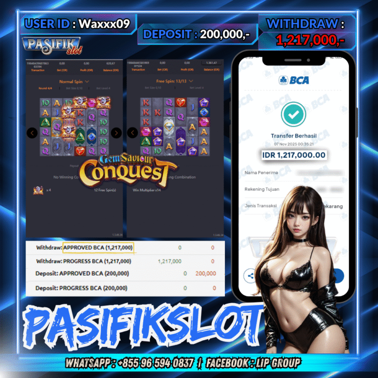 PASIFIKSLOT JACKPOT GEM SAVIOUR CONQUEST  Rp.1,217,000,- LUNAS!