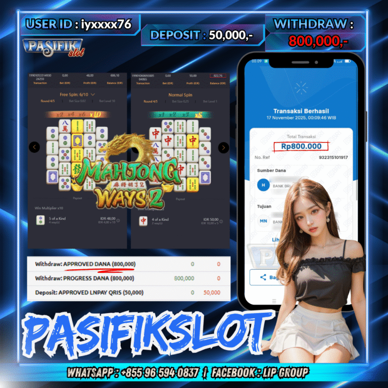 PASIFIKSLOT JACKPOT MAHJONG WAYS 2 Rp.800,000,- LUNAS!