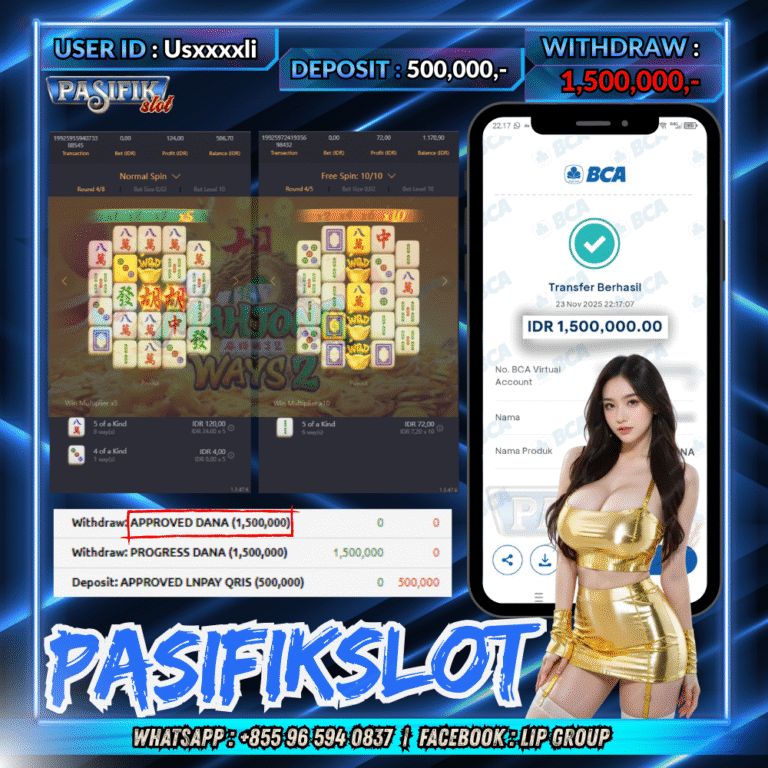 PASIFIKSLOT JACKPOT MAHJONG WAYS 2 Rp.1,500,000,- LUNAS!