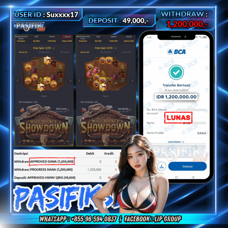 PASIFIKSLOT JACKPOT WILD BOUNTY SHOWDOWN Rp.1,200,000,- LUNAS!