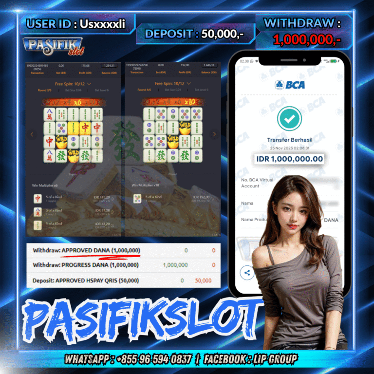 PASIFIKSLOT JACKPOT MAHJONG WAYS Rp.1,000,000,- LUNAS!