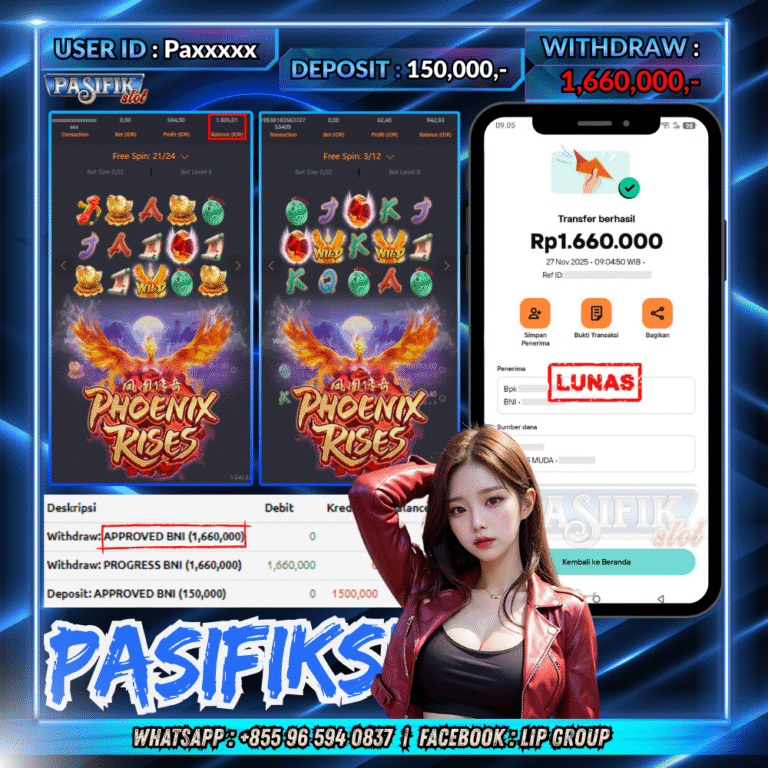 PASIFIKSLOT JACKPOT PHOENIX RISES Rp.1,660,000,- LUNAS!