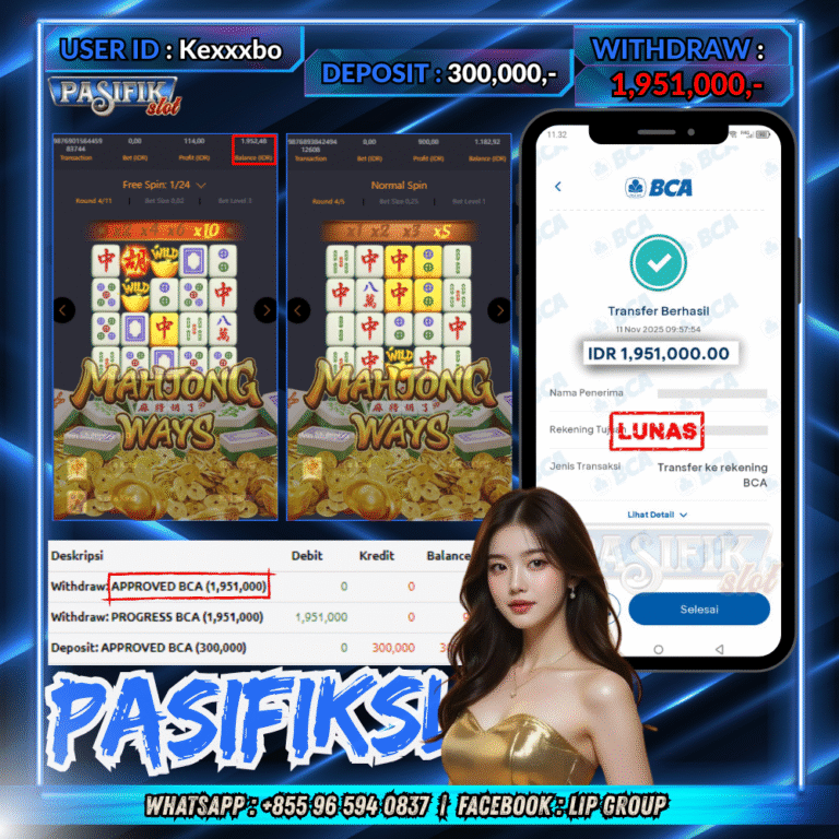 PASIFIKSLOT JACKPOT MAHJONG WAYS Rp.1,951,000,- LUNAS!