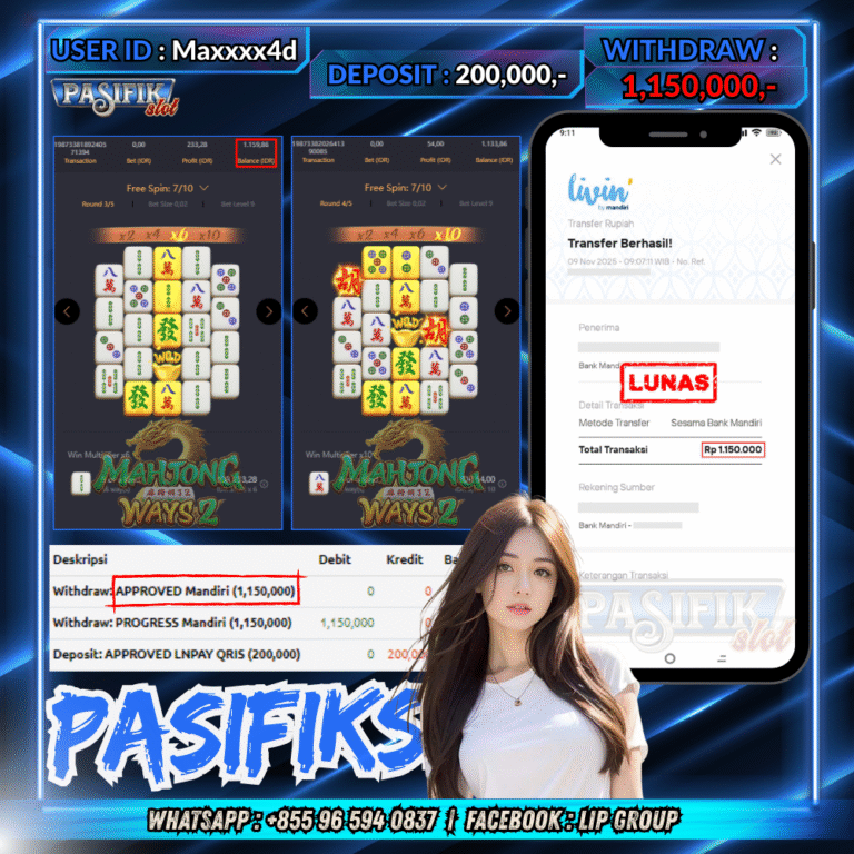 PASIFIKSLOT JACKPOT MAHJONG WAYS 2 Rp.1,150,000,- LUNAS!