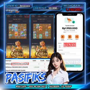 PASIFIKSLOT JACKPOT PG SOFT WAYS OF QILIN Rp.1,950,000,-LUNAS!