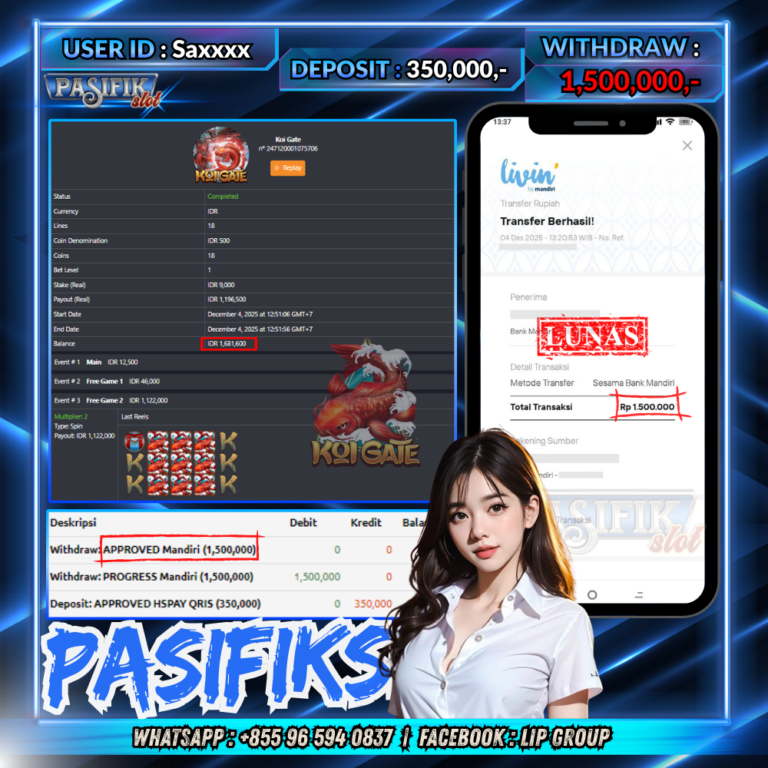 PASIFIKSLOT JACKPOT HABANERO KOI GATE Rp.1,500,000,-LUNAS!