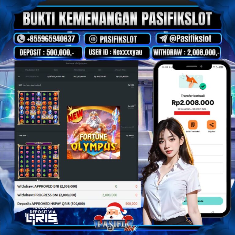 PASIFIKSLOT JACKPOT FORTUNE OF OLYMPUS Rp.2,008,000,- LUNAS!