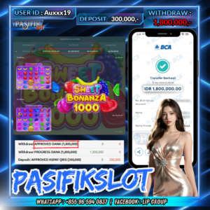 PASIFIKSLOT JACKPOT SWEET BONANZA 1000 Rp.1,800,000,-LUNAS!
