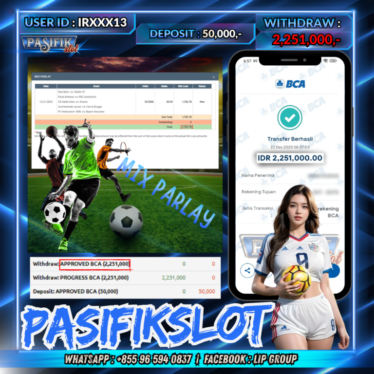 PASIFIKSLOT JACKPOT CMD SPORTS MIX PARLAY Rp.2,251,000,-LUNAS!