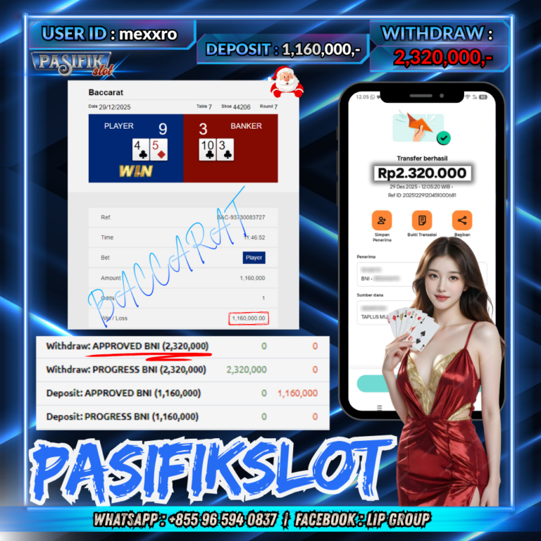 PASIFIKSLOT JACKPOT LIVE-BACCARAT CLASSIC Rp.2,320,000,- LUNAS!