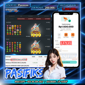 PASIFIKSLOT JACKPOT GATES OF OLYMPUS 1000 Rp.1,500,000,-LUNAS!