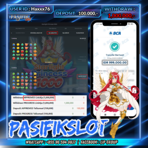 PASIFIKSLOT JACKPOT STARLIGHT PRINCESS 1000 Rp.1,000,000,-LUNAS!