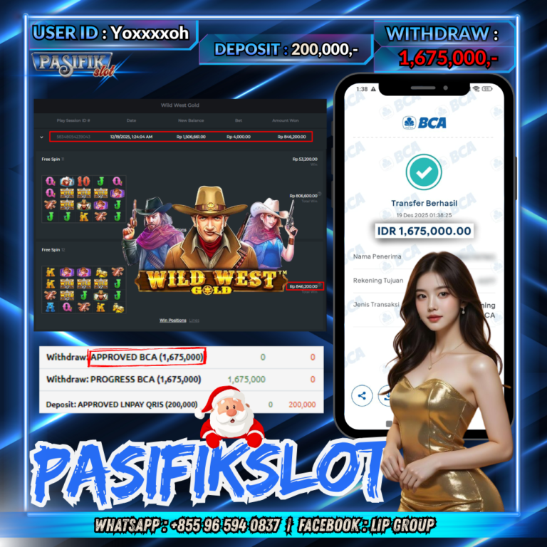 PASIFIKSLOT WILD WEST GOLD Rp.1,675,000,-LUNAS!