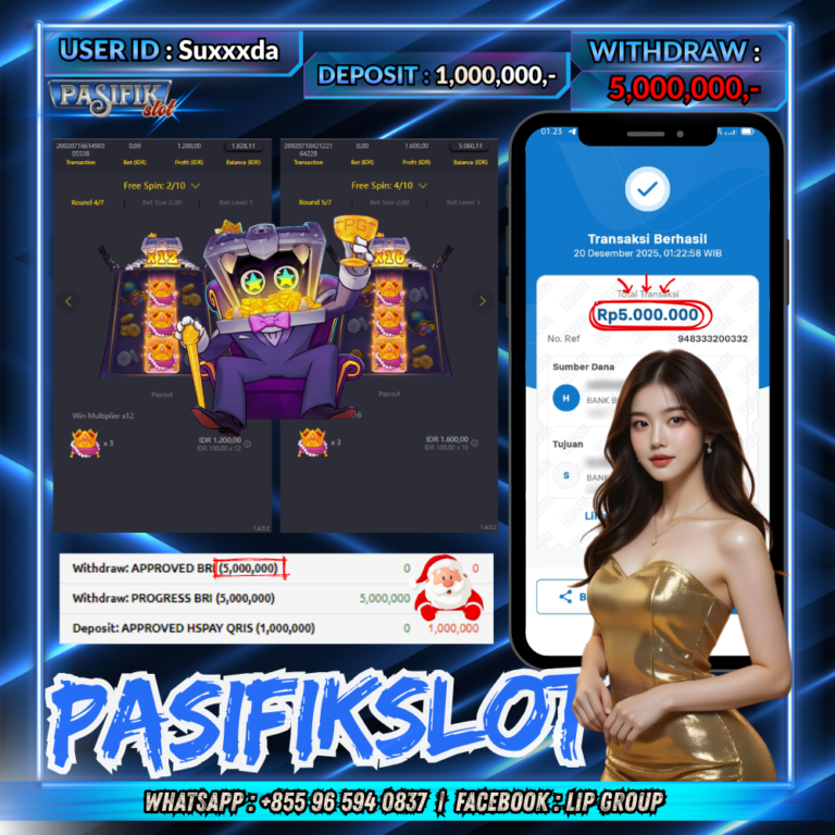 PASIFIKSLOT JACKPOT MR.TREASURES FORTUNE Rp.5,000,000,-LUNAS!