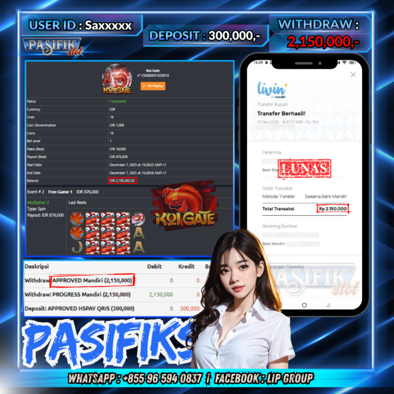 PASIFIKSLOT JACKPOT HABANERO KOI GATE Rp.2,150,000,-LUNAS!